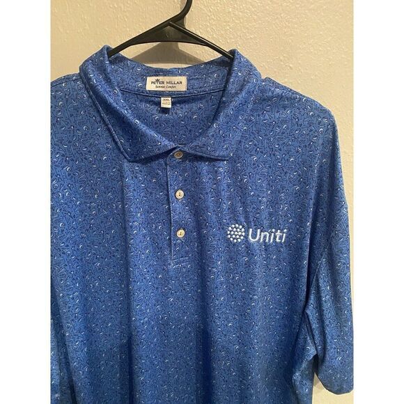 Peter Millar Mens XXL Summer Comfort Football Print Pattern All Over Blue - Picture 1 of 9